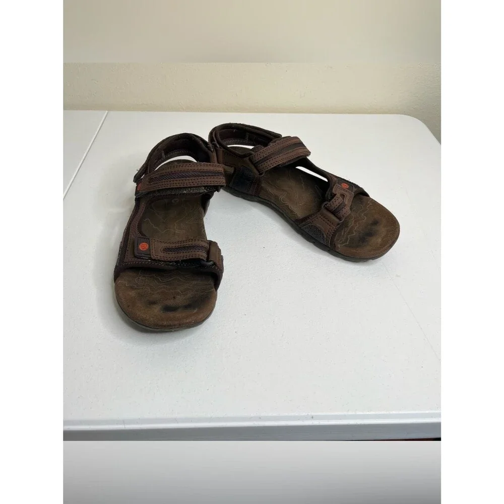 Merrell Sandspur Brown Sport Sandals Men Sz 10 Adjustable Hiking Comfort Outdoor